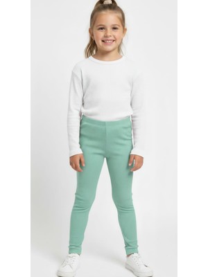 Meyica Kız Çocuk Pamuklu Likralı Şardonlu Mevsimlik Tayt