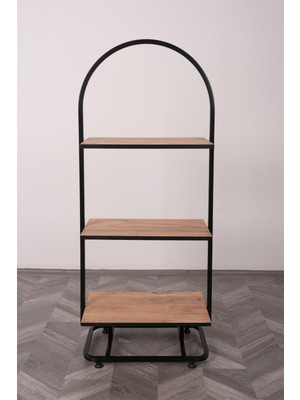 Modern Raf Geniş Raflı Stand Siyah