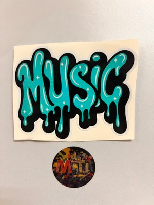 Music 10X7CM Sticker Folyo Kaplama-Araba Motosiklet Kask Laptop Modifiye ve Aksesuar Müzik Sticker