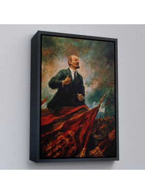 Oxyteez Ahşap Çerçeveli Sovyet Lideri Vladimir Lenin TABLO-7677