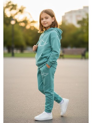 Smile Kız Kapüşonlu Takım