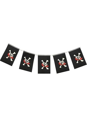 Korsan Partisi Korsan Logo Baskılı Flama Süs Afiş Süsleme 8 Li