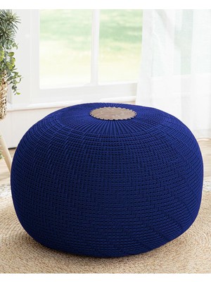 English Home Puf Tabure, Yuvarlak , Oturma Taburesi, Ayak Taburesi, Oturma Odası Için Örme Knit Örgü Akrilik 40X50 cm  (15.09.2025)