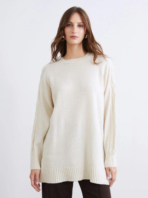 LC Waikiki Bisiklet Yaka Kadın Triko Tunik  (W5)