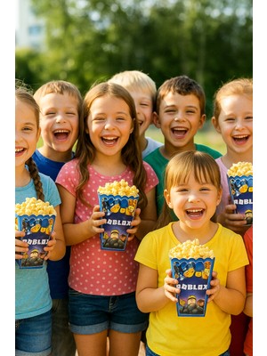 Dodomar Mısır Kutusu Pop Corn 8 Li Roblox Temalı Doğum Günü Parti Malzemesi