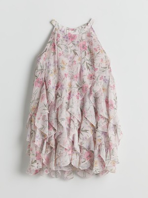 Lc Waikiki Yeni Sezon Çiçekli Volanlı Kız Çocuk Elbise