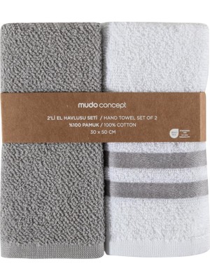 Storemax Concept Naples 2'li El Havlusu Seti Beyaz Gri 30X50