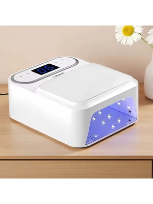 T9 Deri Yüzeyli Manikür Tırnak Kurutucu Uv LED Lamba Protez Tırnak Lambası Beyaz 48W