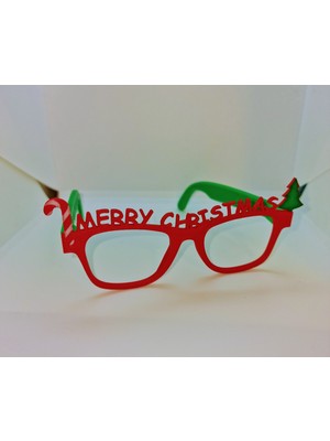 Printech3d "merry Christmas" Yılbaşı Temalı Parti Gözlüğü – Kırmızı & Yeşil