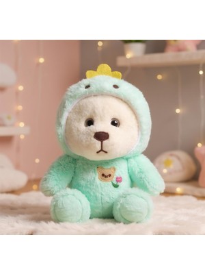 Storemax Şapkalı Peluş Ayıcık | Yumuşacık Uyku Arkadaşı, 35 Cm, Mint Yeşili | Çocuklar Için Doğum Günü Hediyesi | Ce Sertifikalı | Dinazor Kıyafeti Giyen Pufi Ayıcık