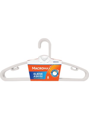 Storemax Askısı 6'lı Paket (Beyaz/siyah), Düzenli Dolaplar Için Pratik Kıyafet Askısı