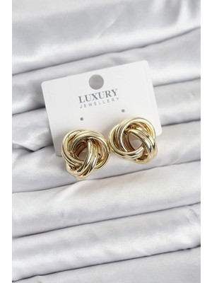 Pirinç Renk Sarmal Kadın Küpe