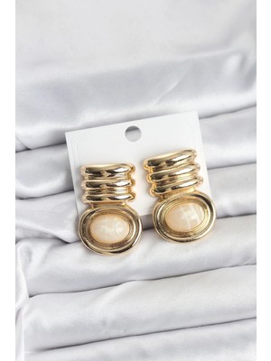 Pirinç Krem Renk Kadın Küpe