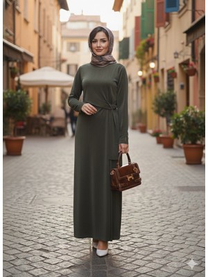 Eskişehir Mağazacılık T26K-4027 Yadan Kuşak Dtyl. Kupro Elbise