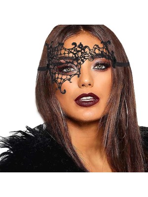 Dantel Tül Malzemeden Imal Sarı Renk Balo Parti Maskesi Venedik