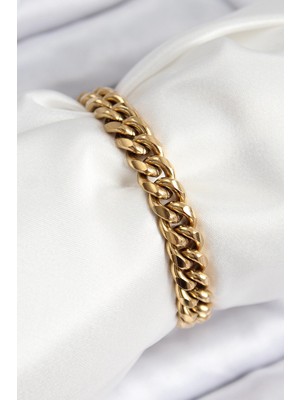 316L Çelik Klasik Kalın Zincir Renk Kadın Bileklik