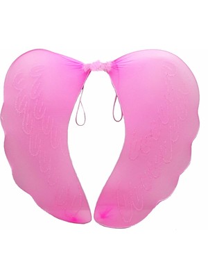 Pembe Renk Ortası Pembe Tüylü Tül Peri Kanadı 40X50 cm