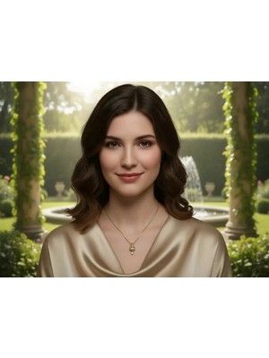 Urunia Zirkon Taşlı Balon Kolye Paslanmaz Çelik Altın Rengi Şık Figür