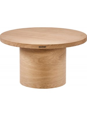 Masifart Virage Meşe Silindir Orta Sehpa Cilasız Ham