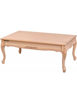 Masifart Pater Nil Lükens Oymalı Orta Sehpa Cilasız Ham