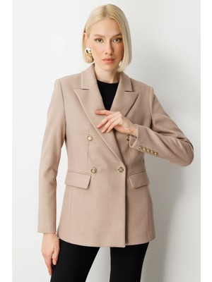 Ekol Kruvaze Yaka Kaşe Ceket 5069