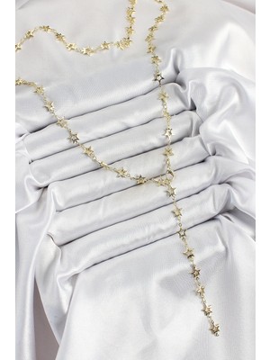 Pirinç Renk Yıldızlı Kadın Y Kolye