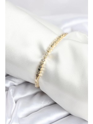 Pirinç Renk Ince Petek Kadın Bileklik