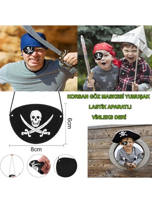 Ithal Vinleks Deri Korsan Göz Bandı - Lastikli Yumuşak