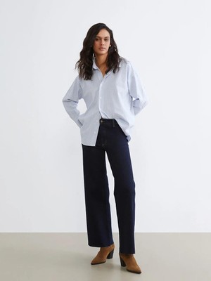 LC Waikiki Indigo Wideleg Kadın Jean Pantolon  (W5)