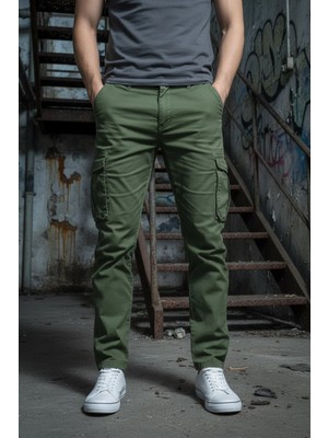 Kışlıkhaki Kargo - Boru Paça, Gabardin, Likralı, Regular