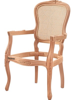 Masifart Satyana Hasırlı Etek Oymalı Berjer Cilasız Ham