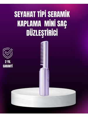 USB Şarjlı Saç Düzleştirici Tarak – Seyahat Boy