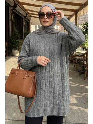 Füme Tesettür Triko Kazak 8798FU