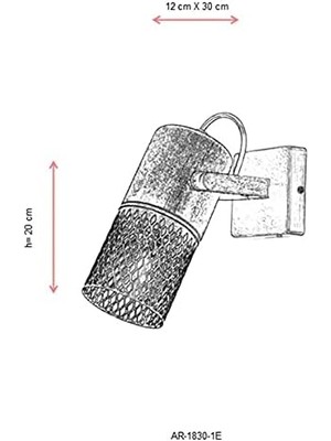 Storemax AP-60265-1E Eskitme Kaplama Aplik E27 Metal Ahşap 6X12CM