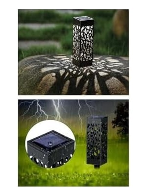 Storemax 6'lı Solar Bahçe Lambası, LED Aydınlatmalı, 28 cm Çap, Abs Gövde, IP65 Su Geçirmez, Zemine Gömülebilir, Karanlıkta Otomatik Yanan, Gündüz Otomatik Şarj Olan Lamba, 040, Siyah