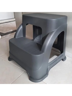 Storemax Iki Basamaklı Kaymaz Büyük Boy Tabure - 120 kg Taşıma Kapasiteli - Basamaklı Tabure - Sert Plastik