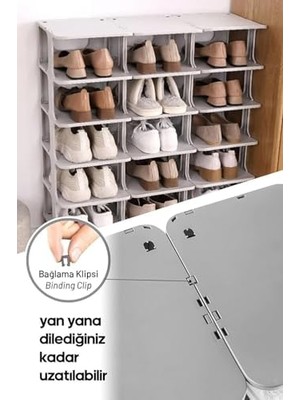 Storemax Modern 5 Katlı, Portatif Ayakkabı Rafı, Kolay Kurulum, 76X24.5X27.5 Cm, 6 Raf ve Destek Parçaları ile (Beyaz)