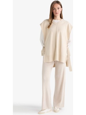 DeFacto Basic Beli Lastikli Triko Pantolon D6912AX25WN