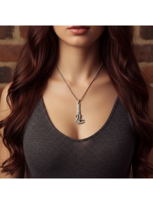 Alooya Hassas Kumpas Gümüş Kaplama Örme Zincir Kolye