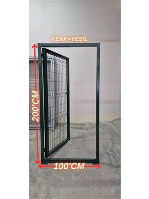 Ör-As Tel Örgü Bahçe Kapısı Panel Çit Tel KapısıKanatlı Kapı Yeşil 200 cm Yükseklik x 100 cm Eni Tam Çerçeve
