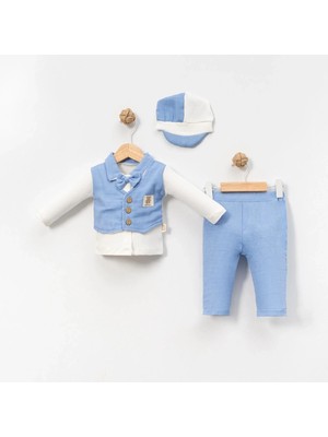 The Log İnvest 6-9-12-18 Ay Yelek Detaylı Kasketli Uzun Kollu Mevsimlik 3 Lü Erkek Takımı