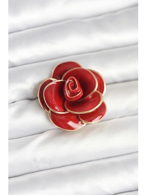 Belle Fusion Bfs Kırmızı Gül Model Broş