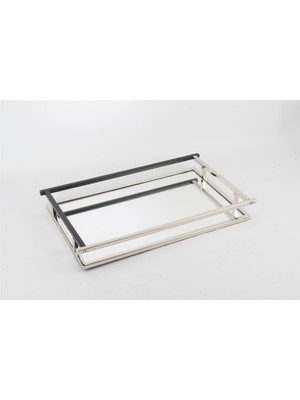 Mikasa Moor Gümüş Mat Siyah Aynalı Tepsi  43X26X5 cm
