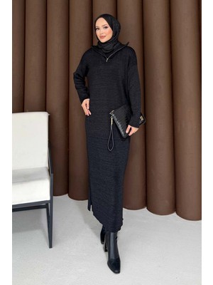 Melike Tatar Simli Triko Elbise DRC-0001