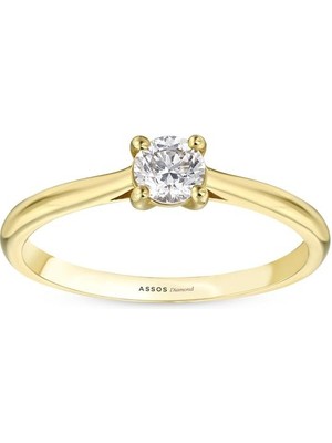 Assos Pırlanta 0.10 Karat Pırlanta Tektaş Yüzük