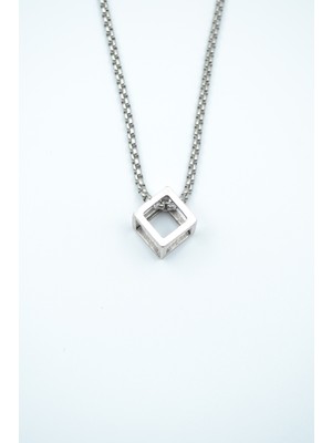 Alooya Küp Gümüş Kaplama Örme Zincir Kolye