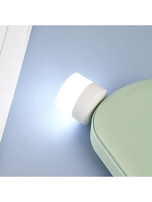 Storemax Linwnil Gece USB Işıkları, Mini LED Ampul, Takılabilir, Beyaz, Kompakt, Yatak Odası, Banyo, Çocuk Odası, Koridor, Mutfak Araba Için USB Atmosfer Işığı (4 Beyaz Işık)