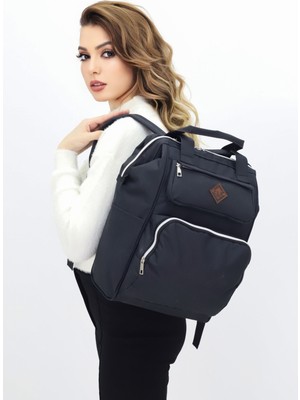 Probag Termal Bölmeli Siyah Anne Bebek Sırt Çantası Geniş Hacimli Bebek Bakım Çantası Bebek Arabası Uyumlu