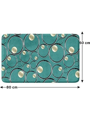 Storemax Sevimli Tasarımlı Mikrofiber 2'li Takım Banyo Paspası, Kaymaz Taban, Makinede Yıkanabilir (40X60_50X80)