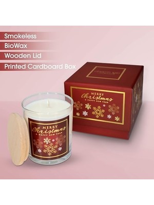 Storemax – Yılbaşı Hediyesi, Kar Tanesi, Ahşap ve Baharatlı Sandal Kokulu, Doğal Biyo Balmum, 135 G Kokulu Mum, 40 Saat Yanma Süresi, Lüks Kutulu, Kadın ve Erkek Için Şık Yılbaşı Hediyesi